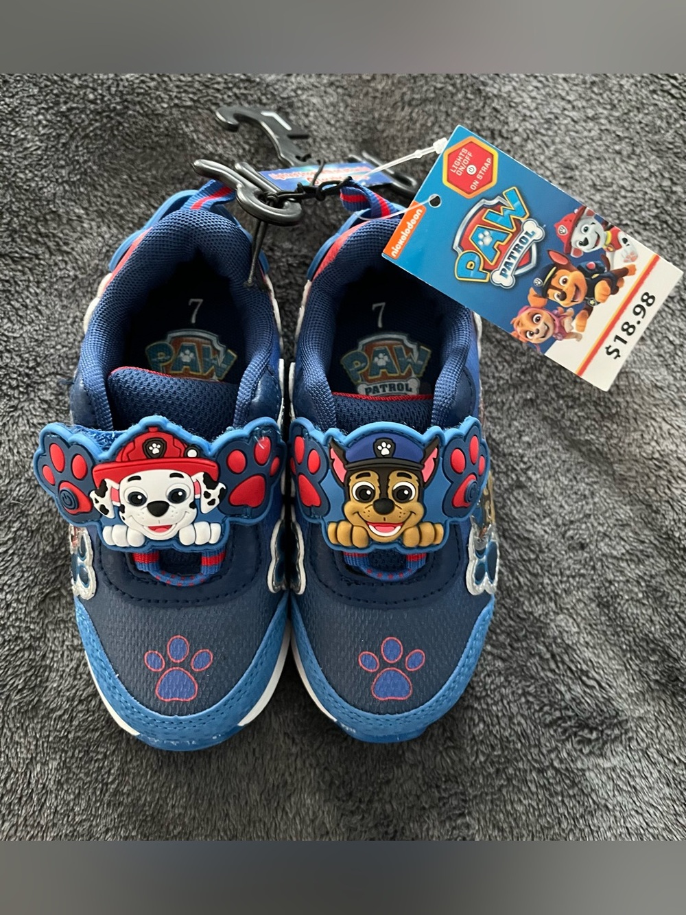 Paw Patrol Navy Blue and Red Kids Sneakers with Character Patches